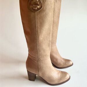 Coach Selena Tan Genuine Leather Knee-High Heeled  Boots size 6.5
